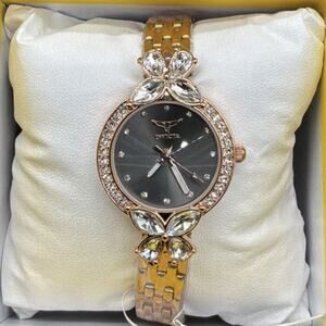 Invicta Wildflower Women's Watch - 30mm, Rose Gold (69100) Black Dial-NEW IN BOX